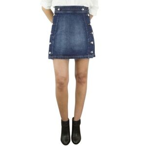 INC International Concepts Dark Blue Denim Mini Skirt Back Zip Up 6